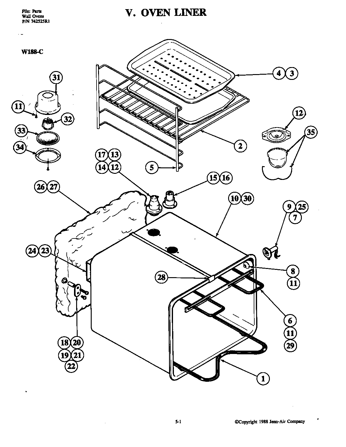 Jenn-Air W188W-C oven diagram