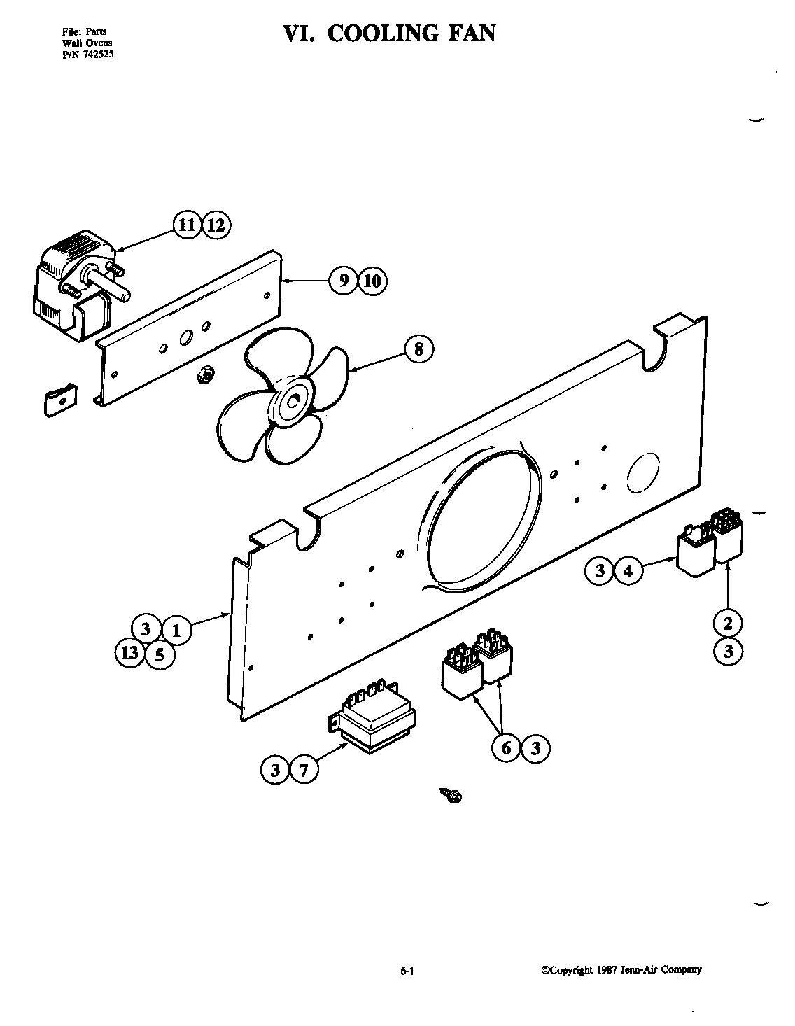 Jenn-Air W188W-C cooling fan diagram
