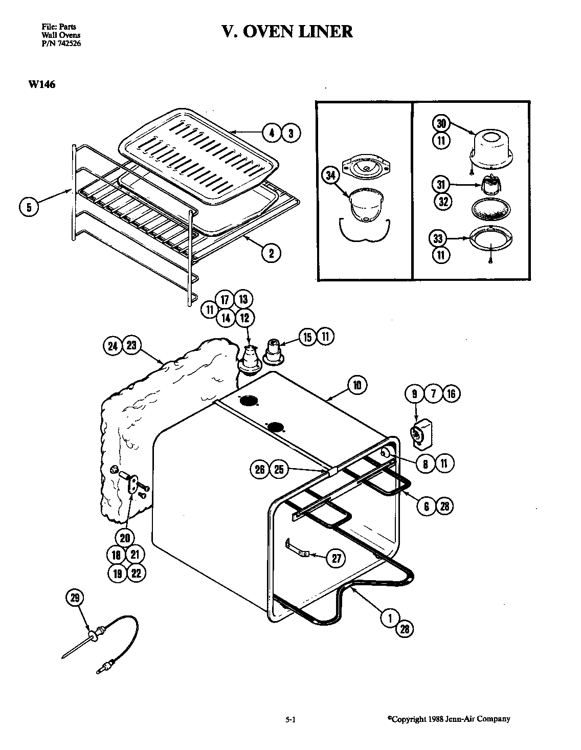 Jenn-Air W146 oven diagram