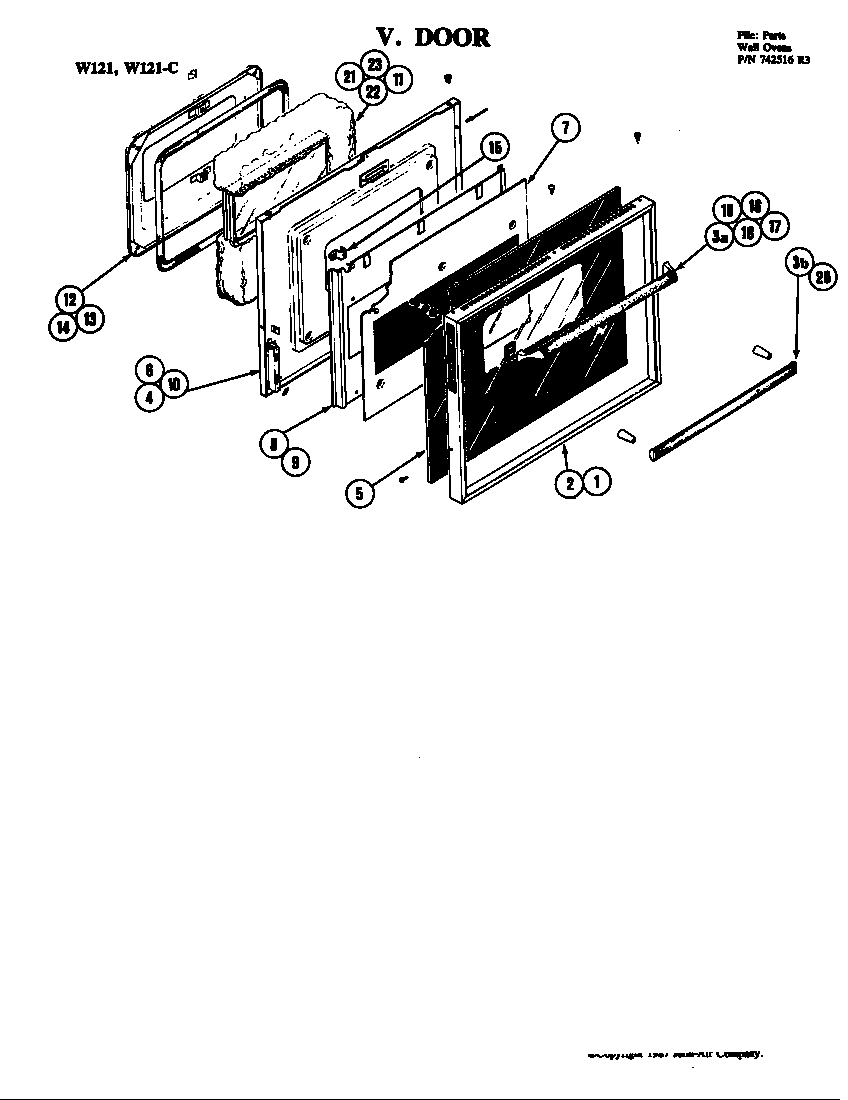 Jenn-Air W121 door diagram