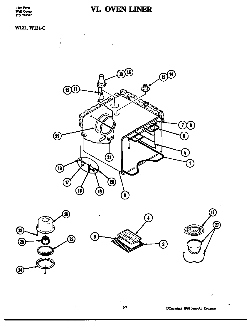 Jenn-Air W121 oven diagram