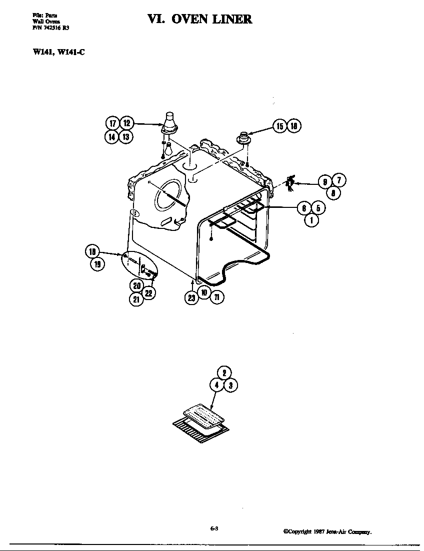 Jenn-Air W141 oven diagram