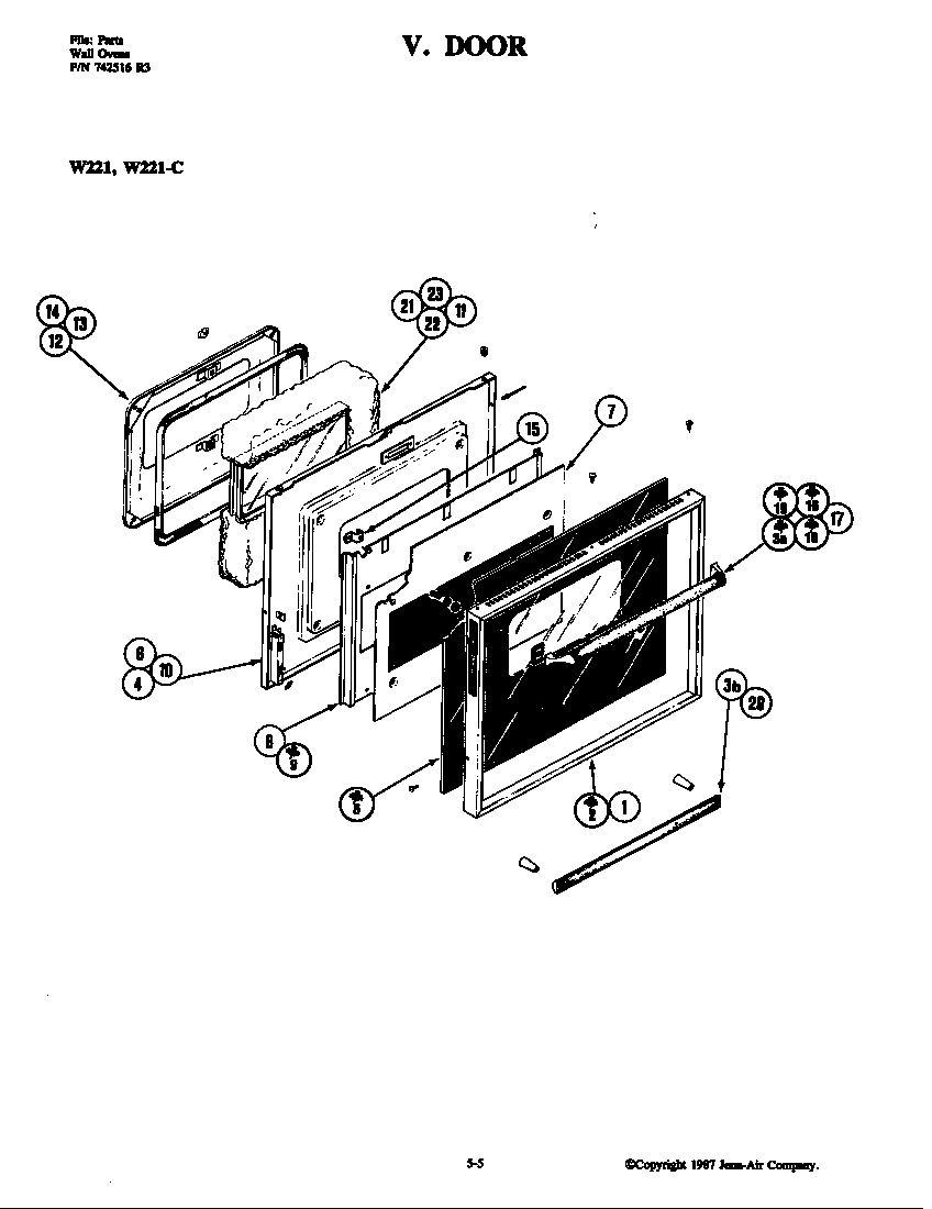 Jenn-Air W221-C door diagram