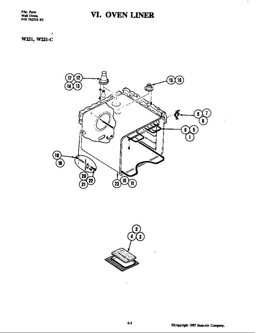 Jenn-Air W221-C oven diagram