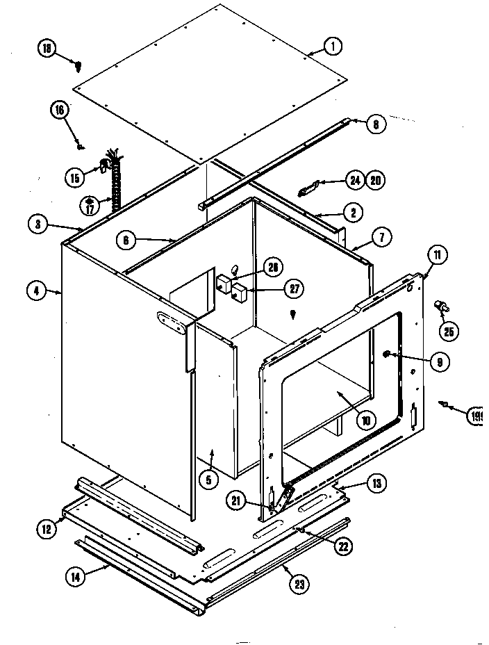 Jenn-Air W122 body diagram