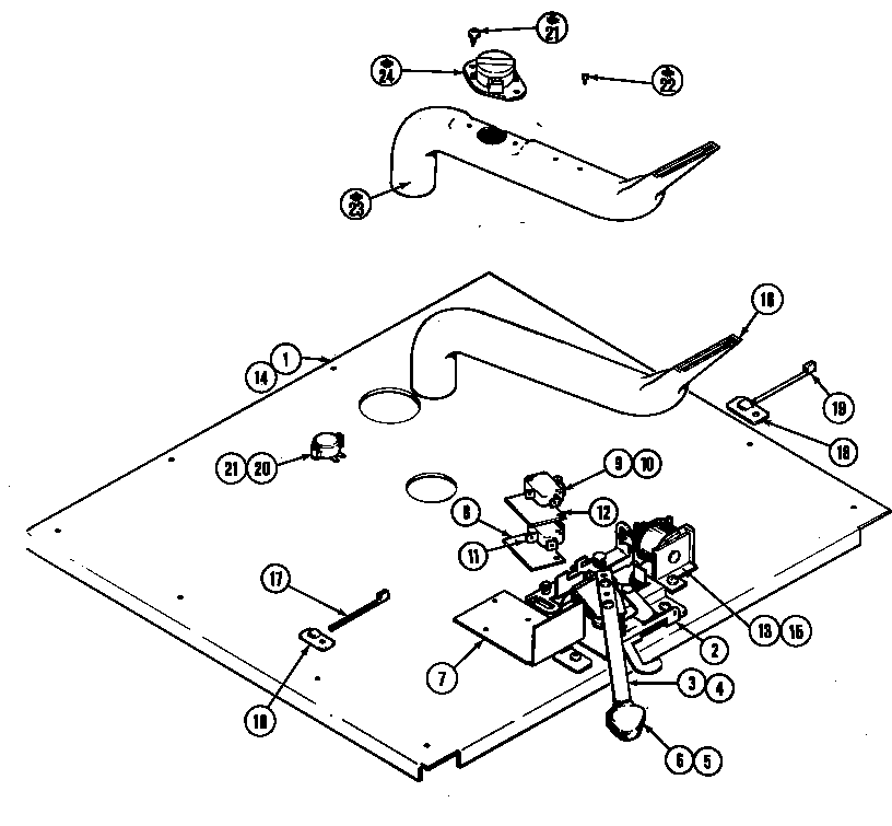 Jenn-Air W122 internal controls diagram