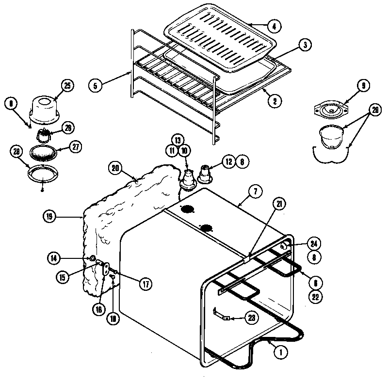 Jenn-Air W122 oven liner diagram