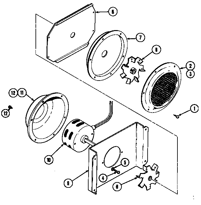Jenn-Air W122 blower motor (convection) diagram