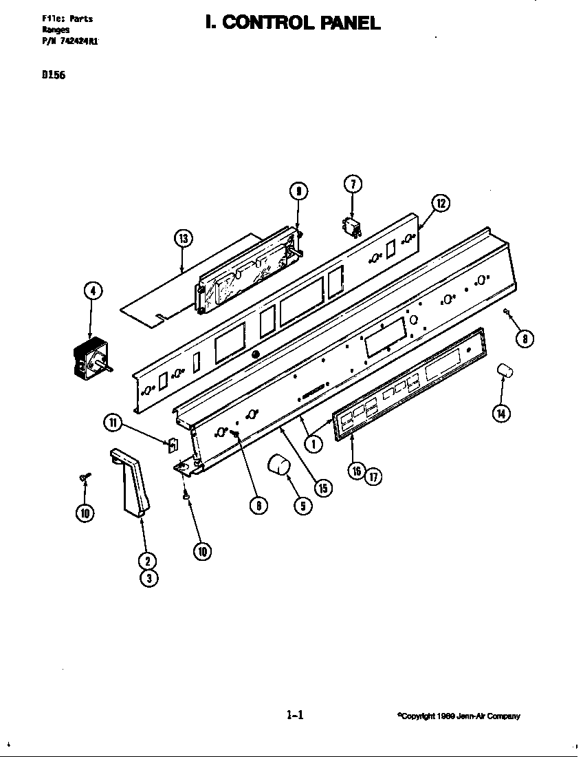 Jenn-Air D156W control panel (d156) diagram