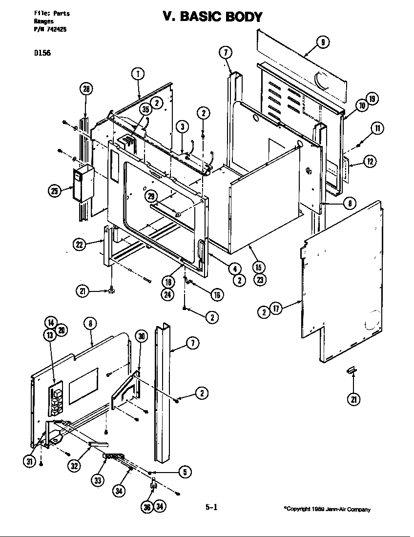 Jenn-Air D156W body (d156) diagram