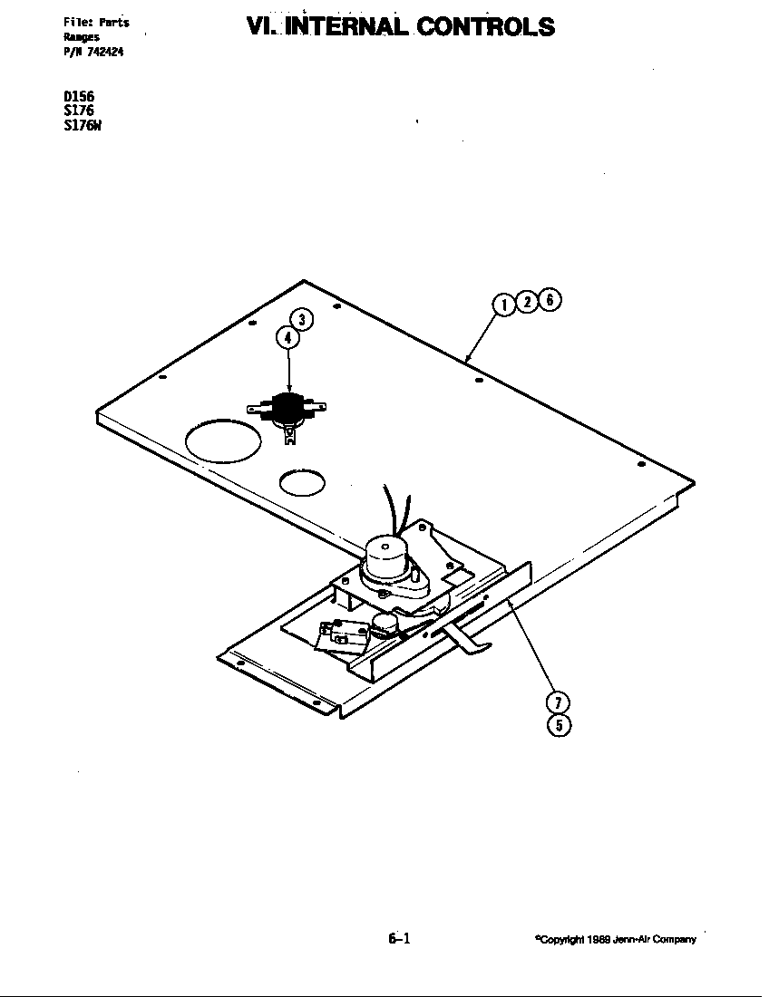 Jenn-Air D156W internal controls (d156) diagram
