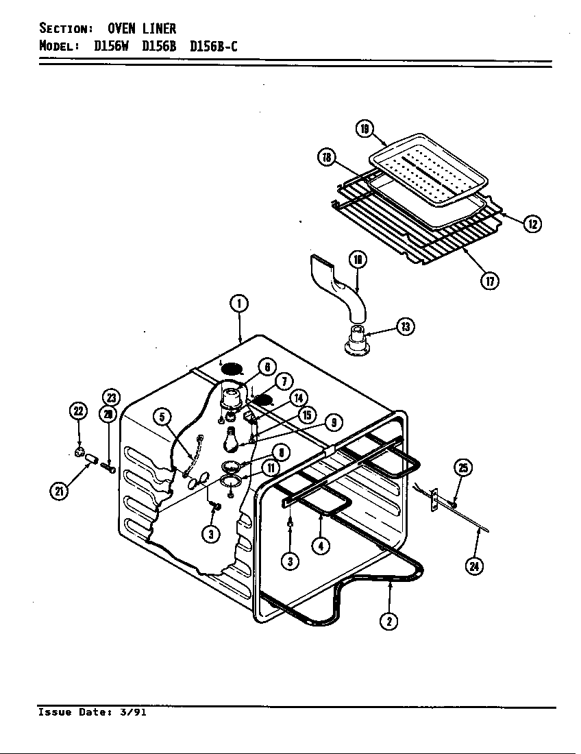 Jenn-Air D156W liner (d156b & d156w) (d156b) (d156w) diagram