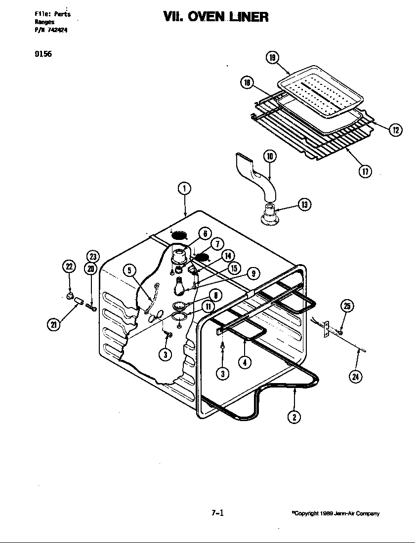 Jenn-Air D156W oven liner (d156) diagram