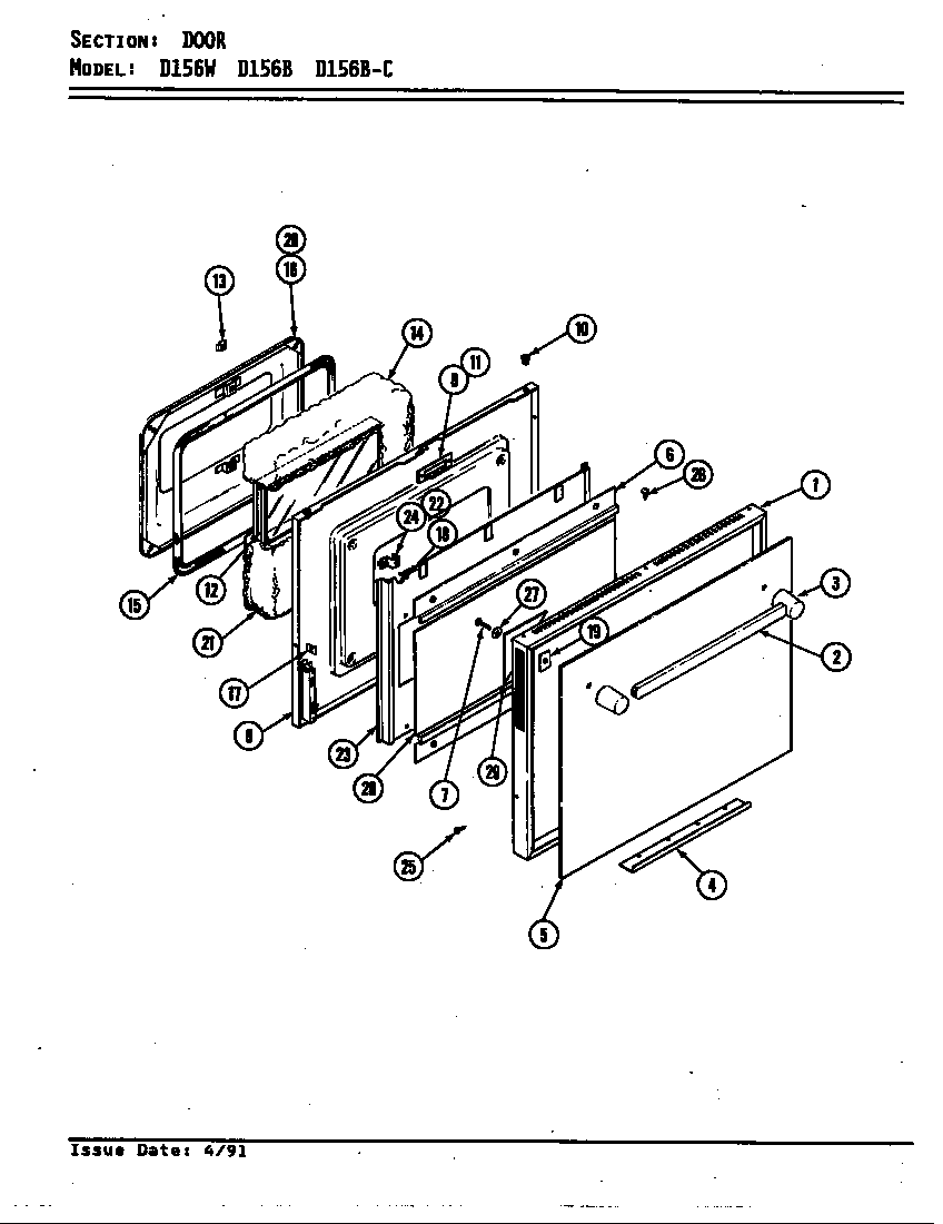 Jenn-Air D156W door (d156b & d156w) (d156b) (d156w) diagram