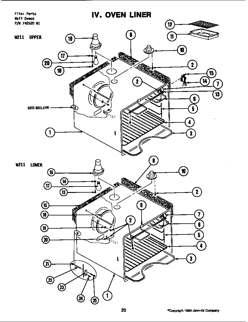 Jenn-Air W211 oven diagram