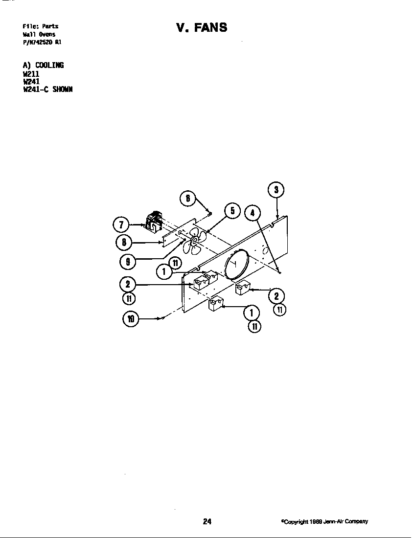 Jenn-Air W211 fans (cooling) diagram