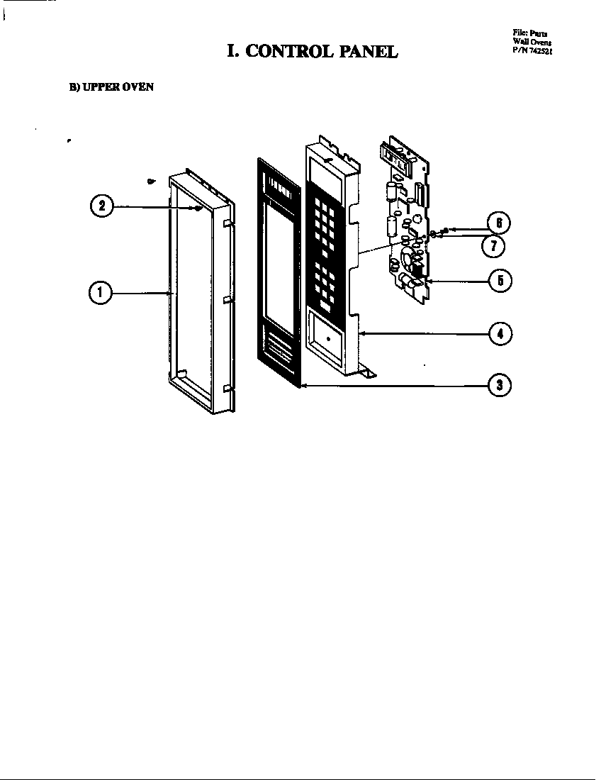 Jenn-Air W224 control panel (upper) diagram