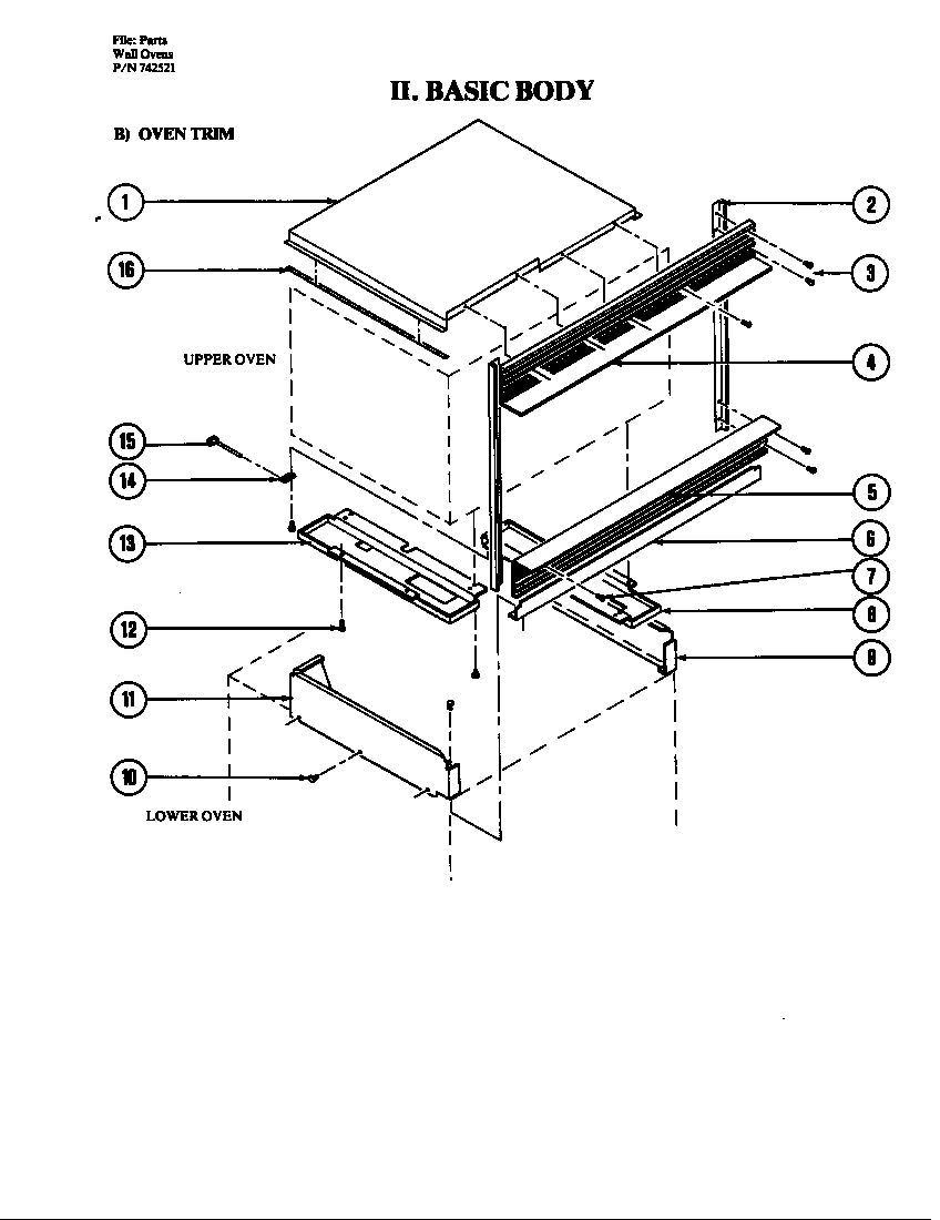 Jenn-Air W224 body diagram