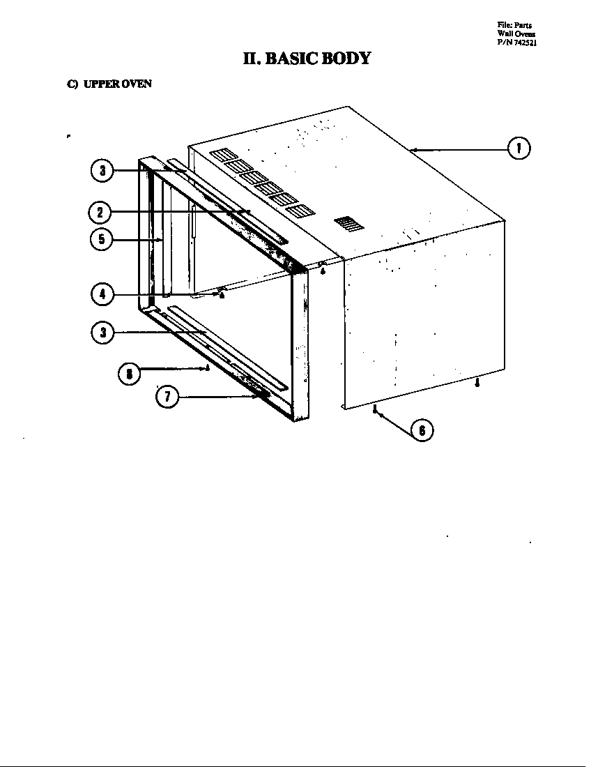 Jenn-Air W224 body (upper) diagram