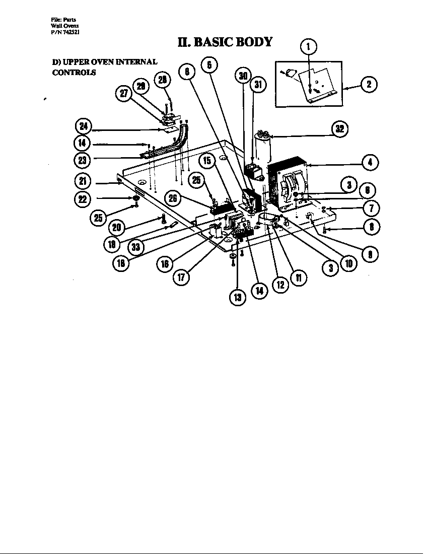Jenn-Air W224 body (upper) diagram