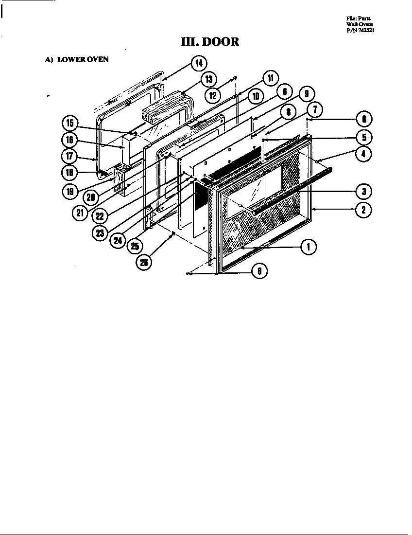 Jenn-Air W224 door (lower) diagram