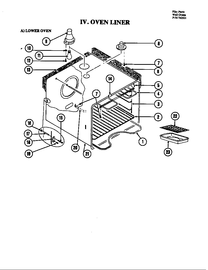 Jenn-Air W224 oven (lower) diagram
