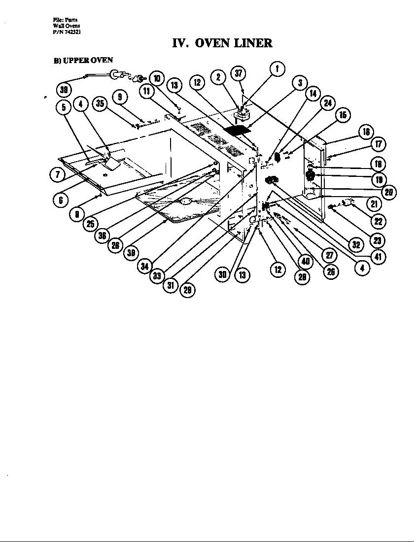 Jenn-Air W224 oven (upper) diagram