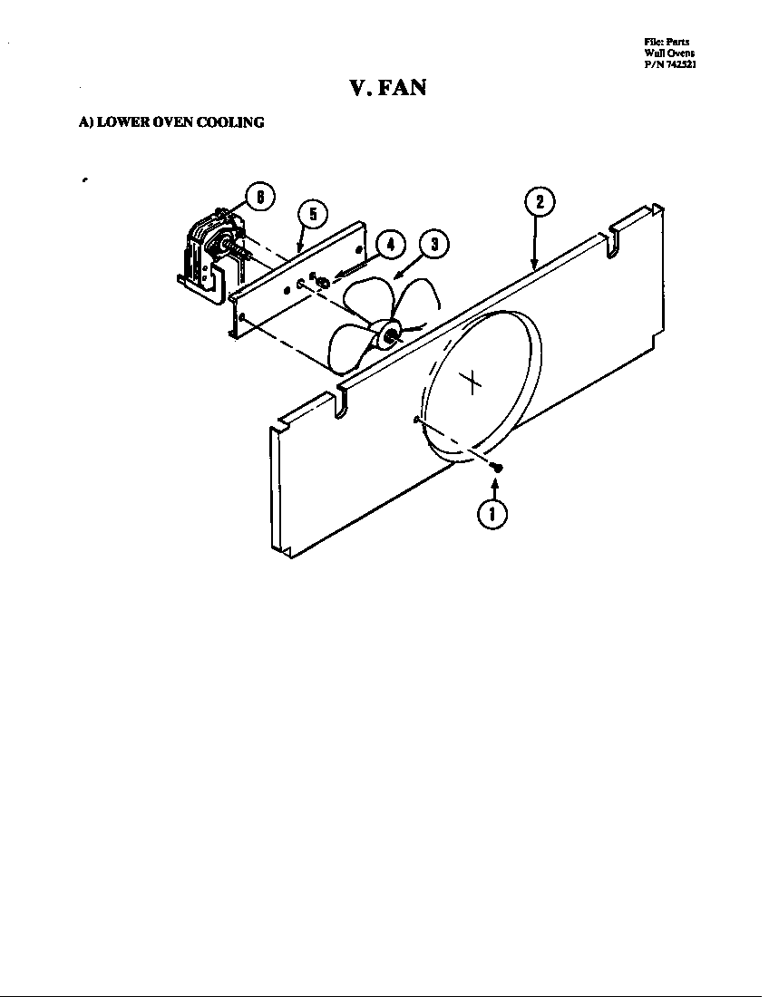Jenn-Air W224 fan (lower) diagram