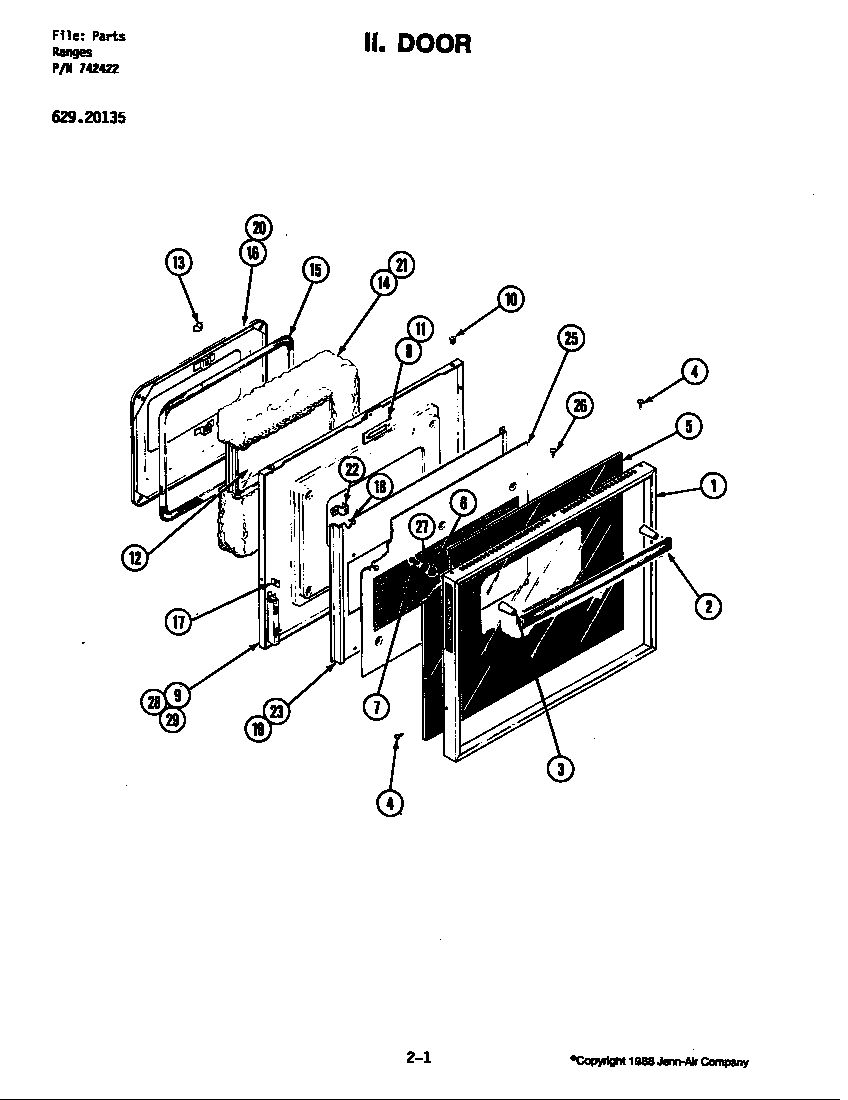 Jenn-Air 20135 door diagram