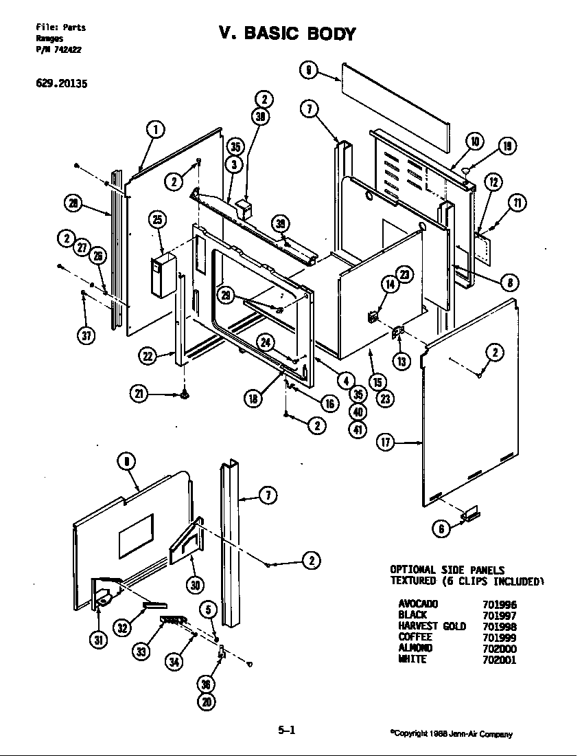 Jenn-Air 20135 body diagram