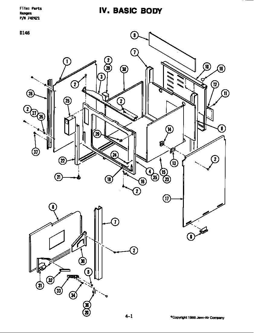 Jenn-Air D146W body (d146) diagram