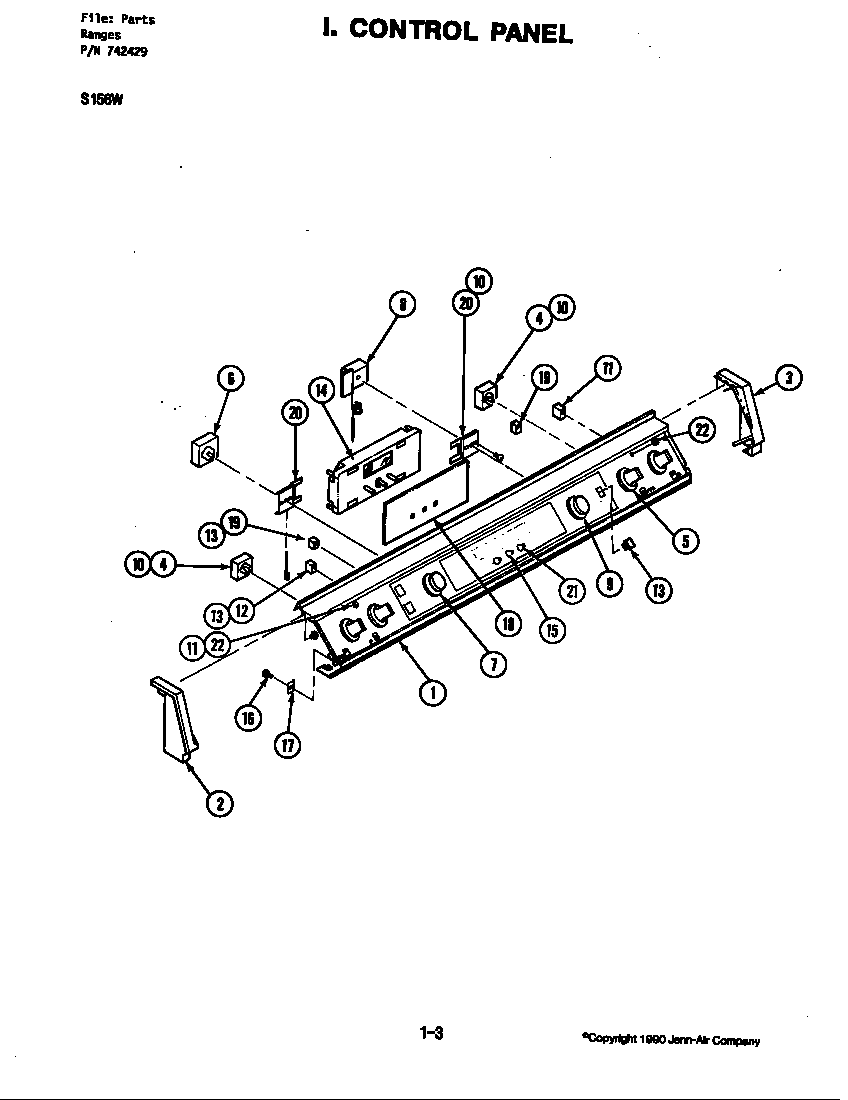 Jenn-Air S156W control panel (s156w) (s156w) diagram
