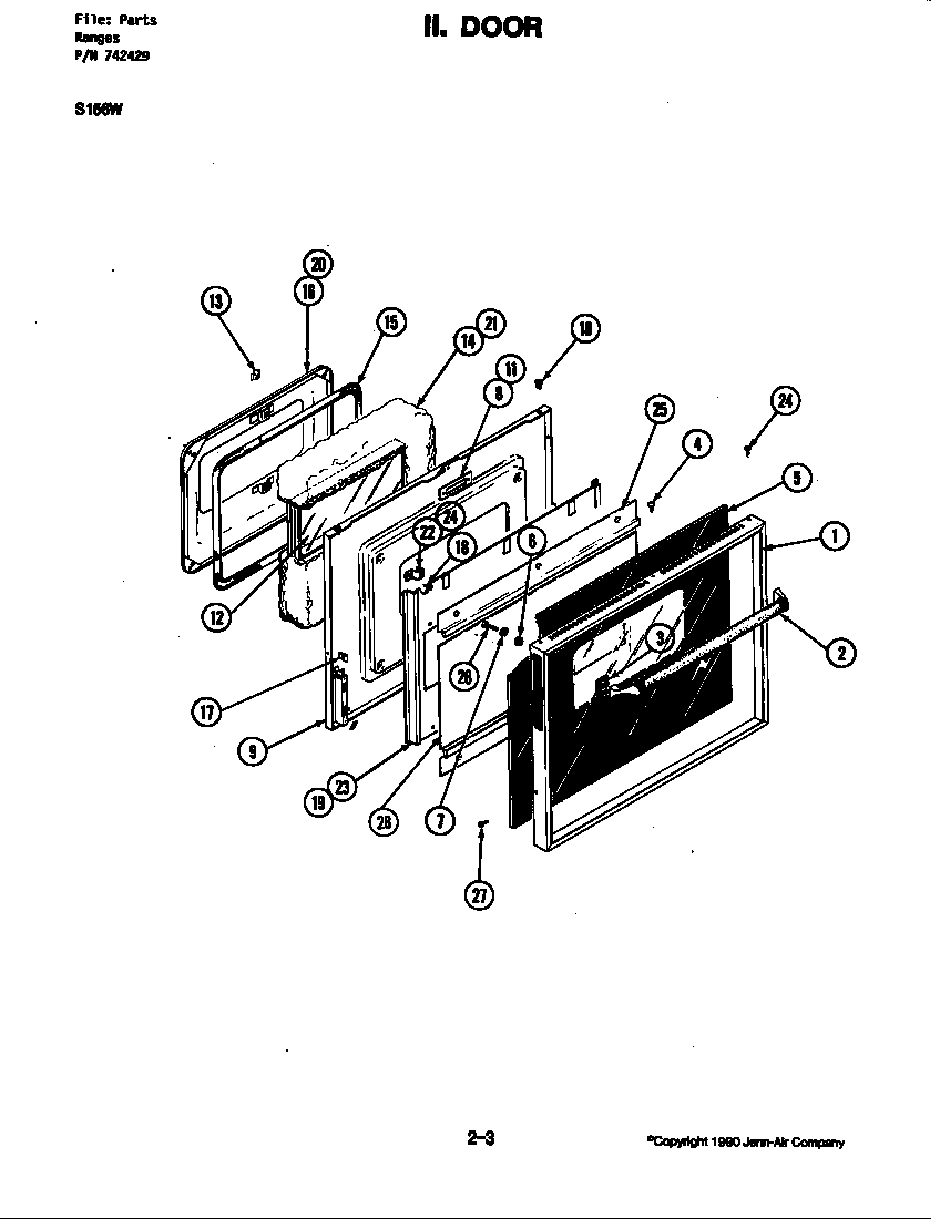 Jenn-Air S156W door (s156w) (s156w) diagram