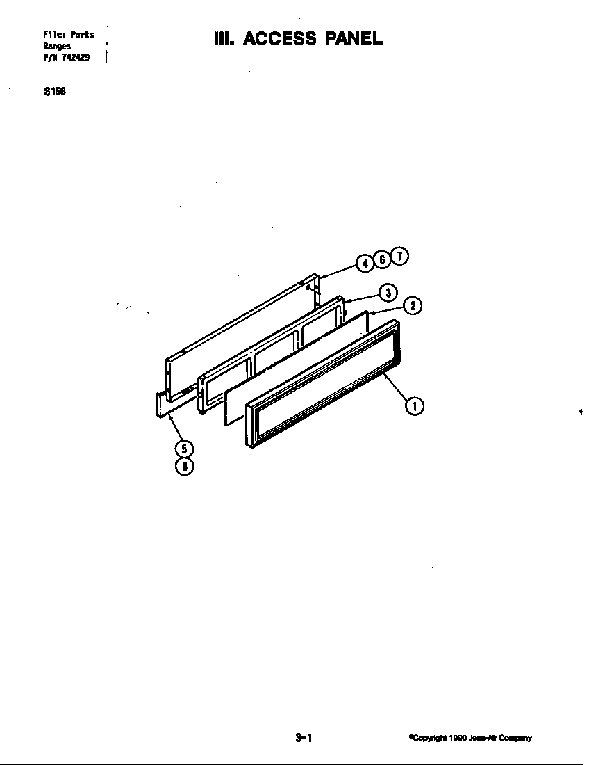 Jenn-Air S156W access panel (s156) diagram