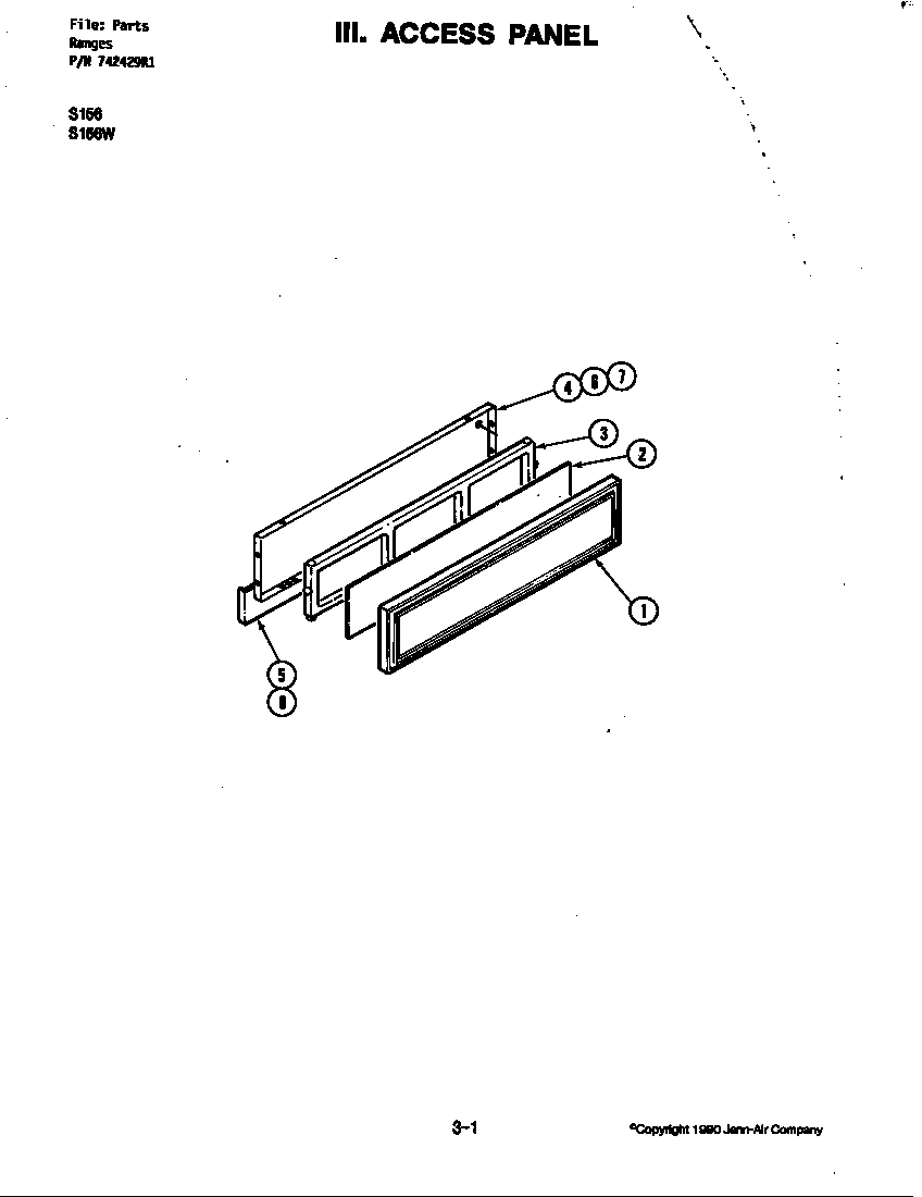 Jenn-Air S156W access panel (s156w) (s156w) diagram
