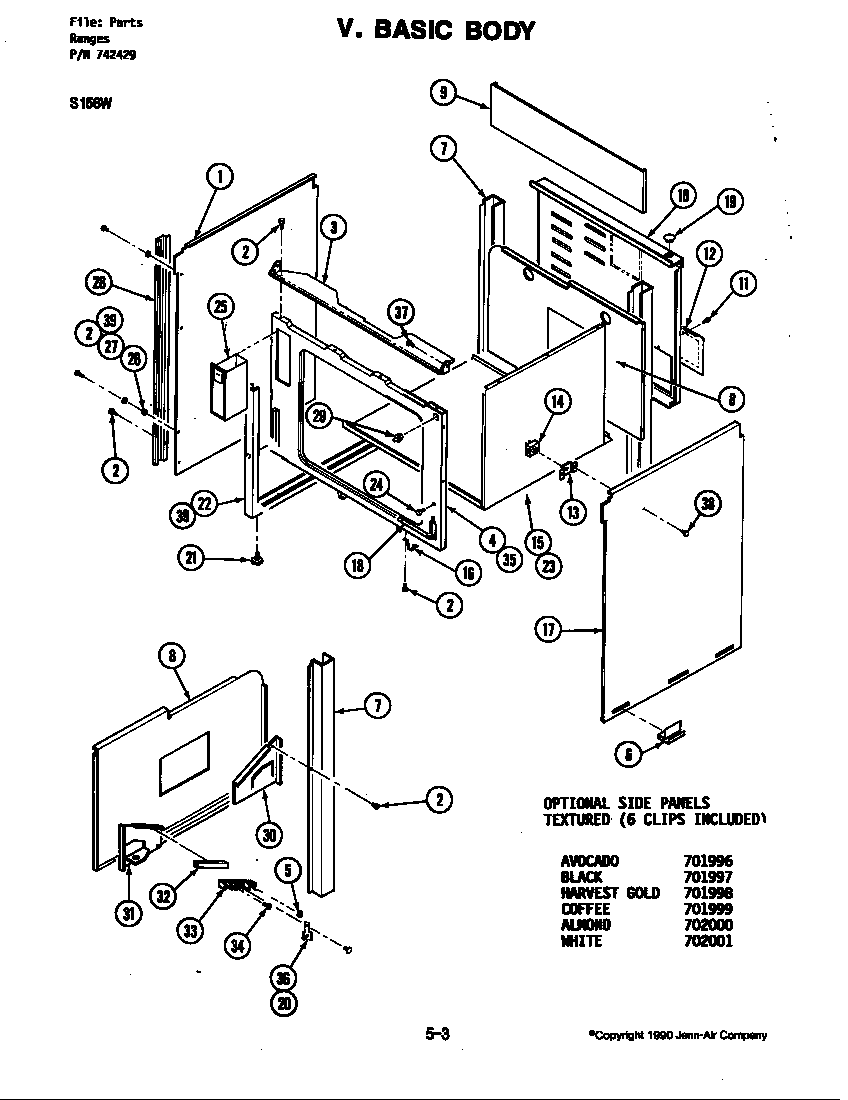 Jenn-Air S156W basic body (s156w) (s156w) diagram