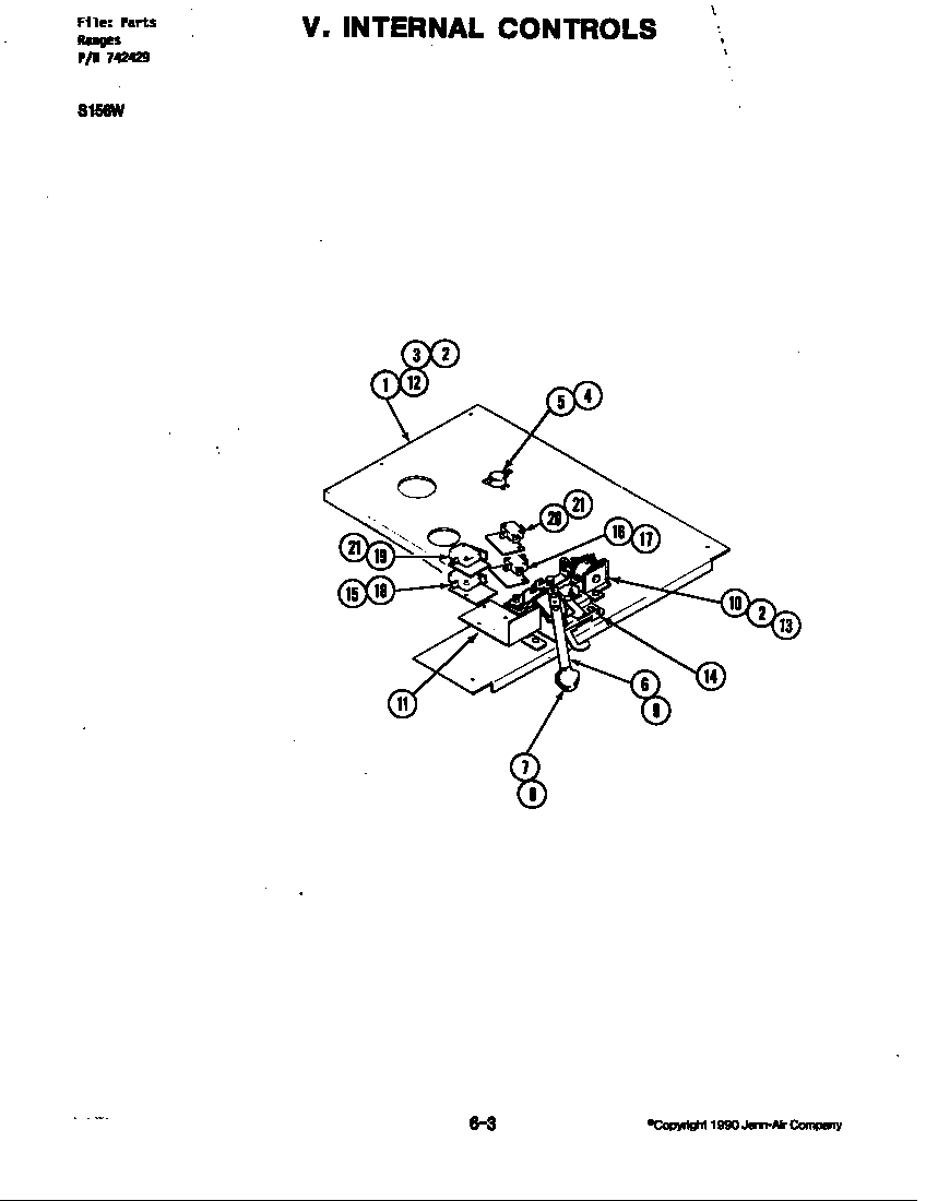 Jenn-Air S156W internal controls (s156w) (s156w) diagram