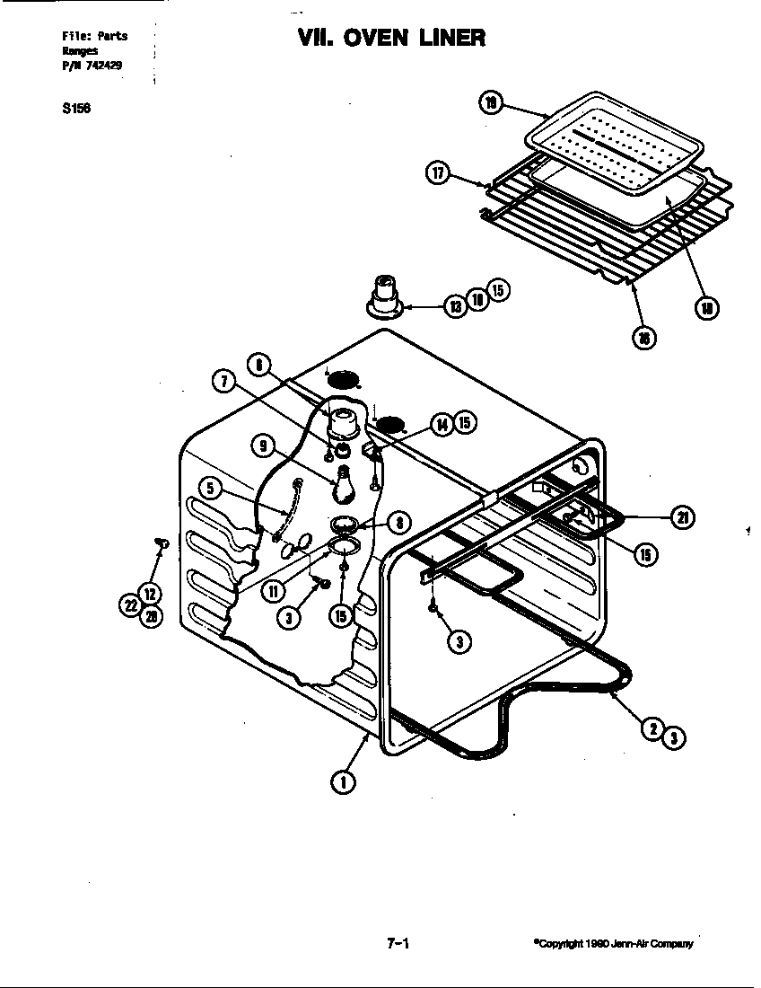 Jenn-Air S156W oven (s156) diagram