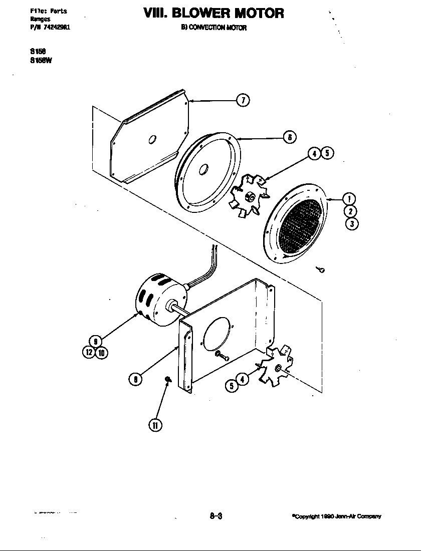 Jenn-Air S156W blower motor-convection (s156w) (s156w) diagram