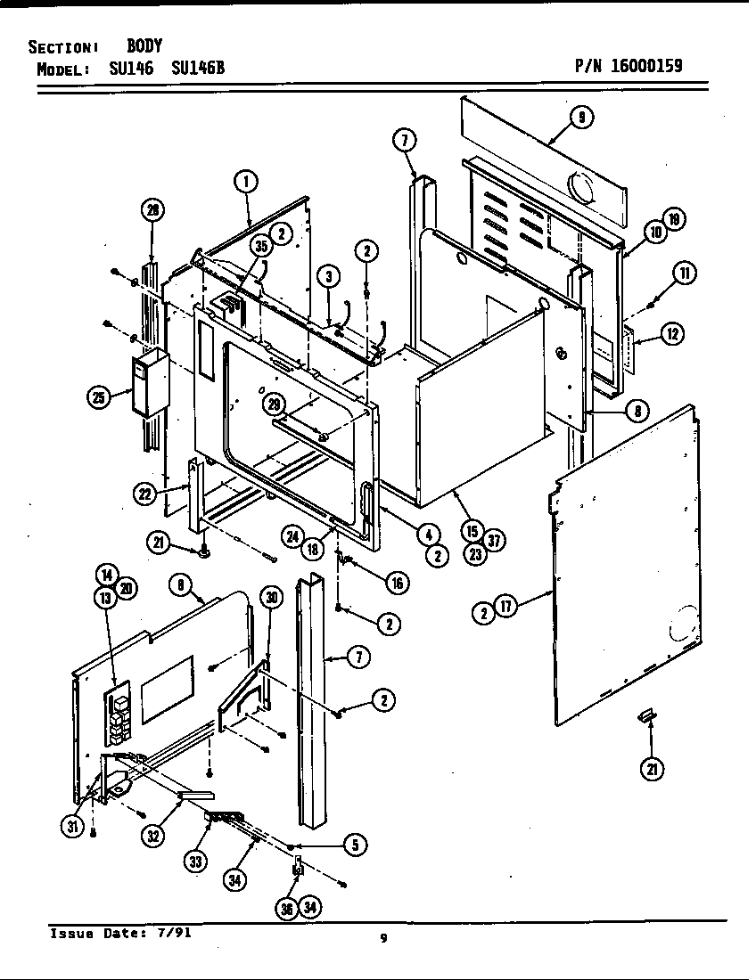 Jenn-Air SU146 body diagram