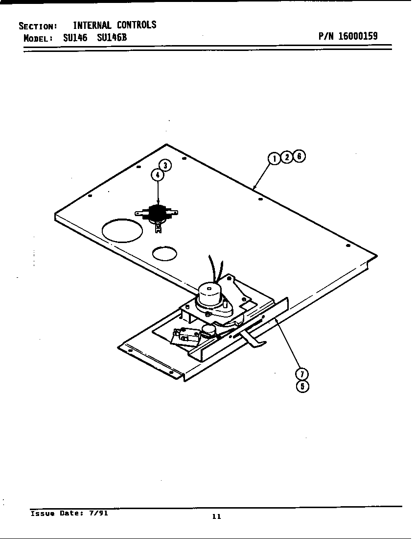 Jenn-Air SU146 internal controls diagram