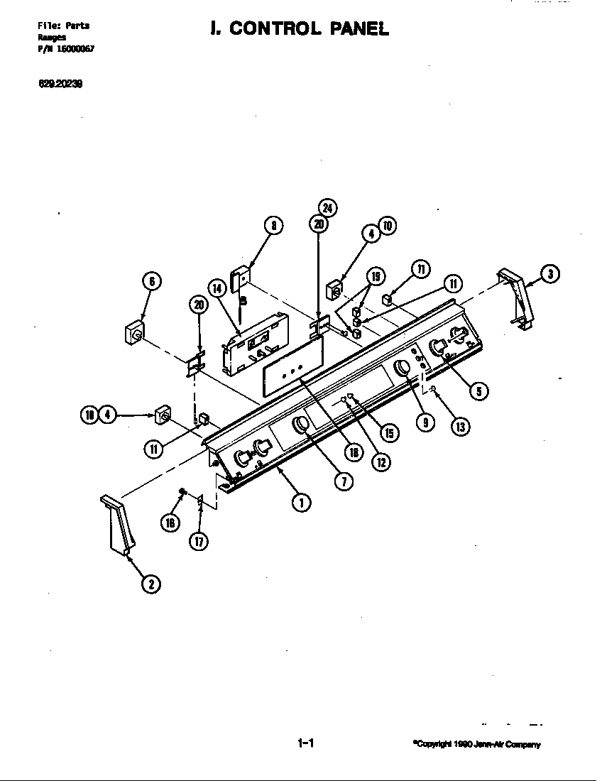 Jenn-Air 20239 control panel diagram
