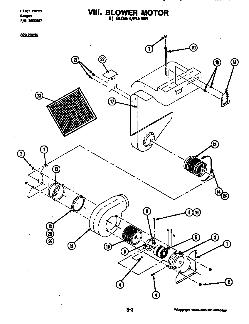 Jenn-Air 20239 blower motor diagram