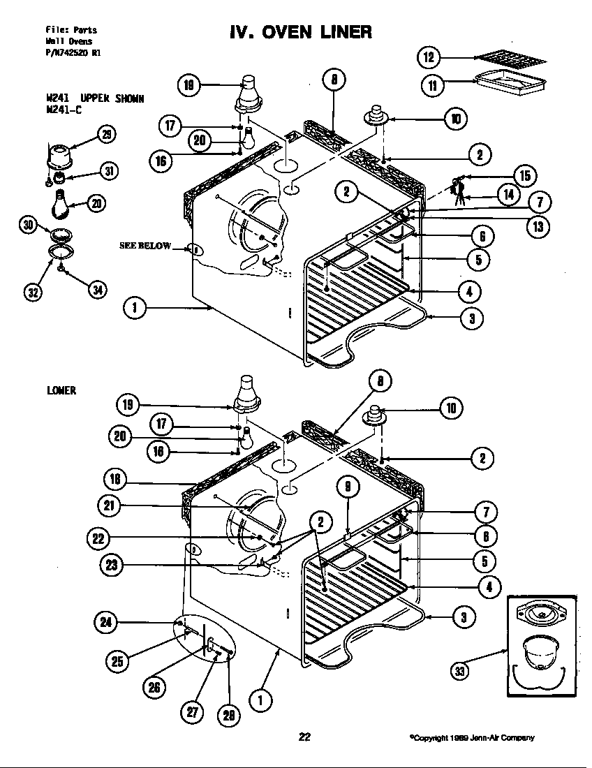 Jenn-Air W241 oven diagram