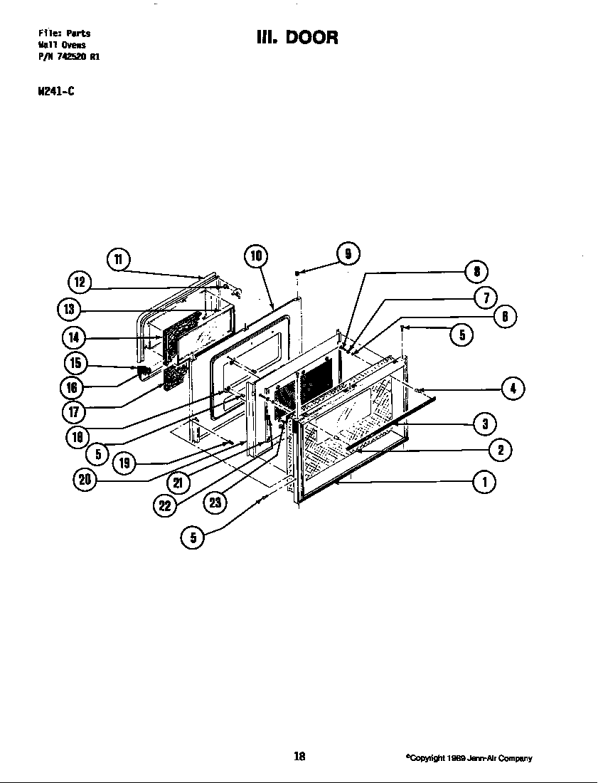 Jenn-Air W241 door (w241-c) (w241-c) diagram