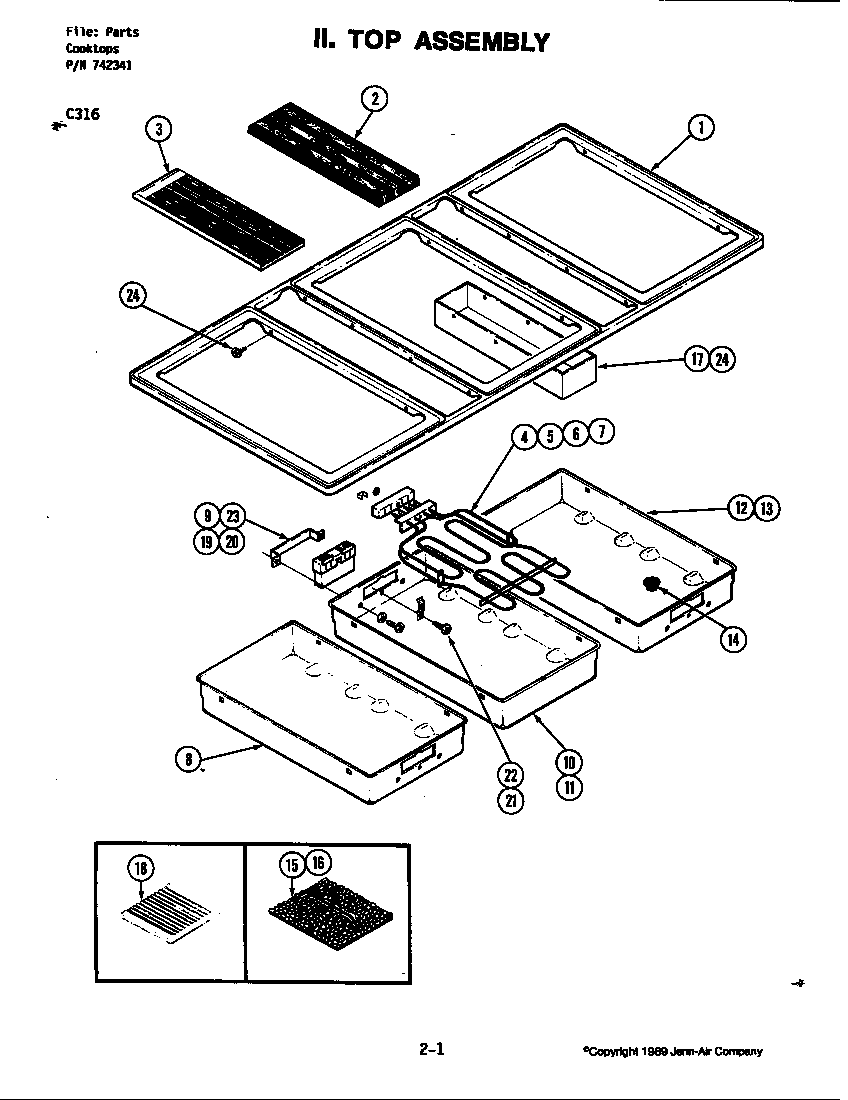 Jenn-Air C316W top assembly (c316) diagram