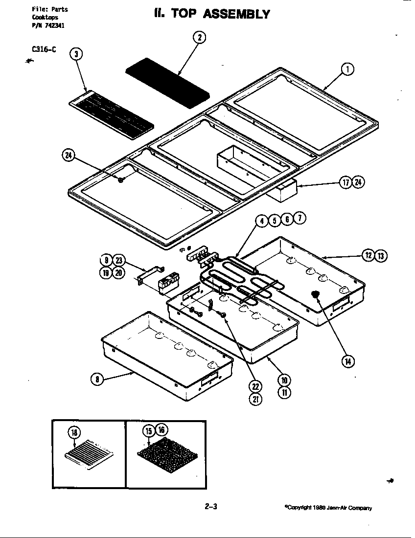 Jenn-Air C316W top assembly (c316-c) (c316-c) diagram