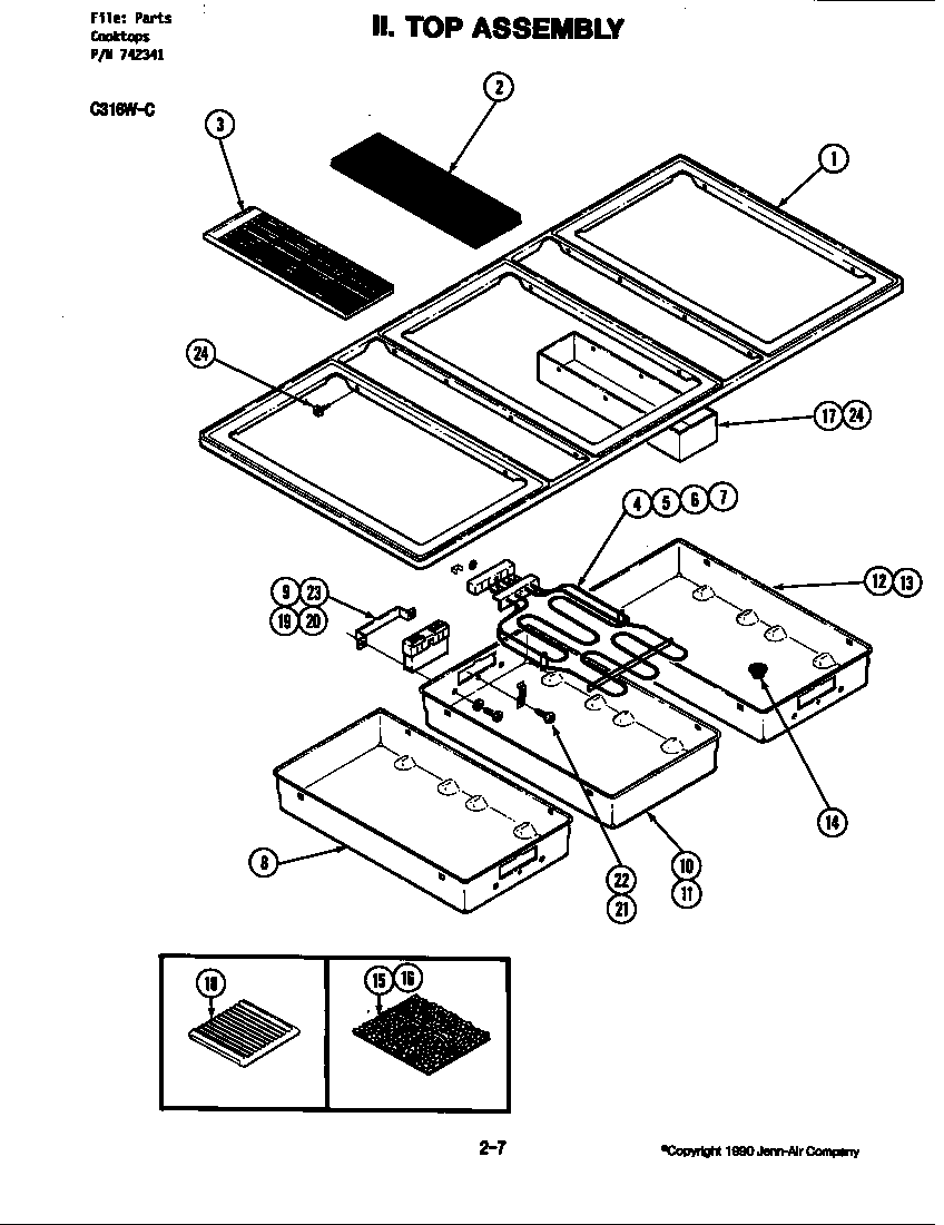 Jenn-Air C316W top assembly (c316w-c) (c316w-c) diagram