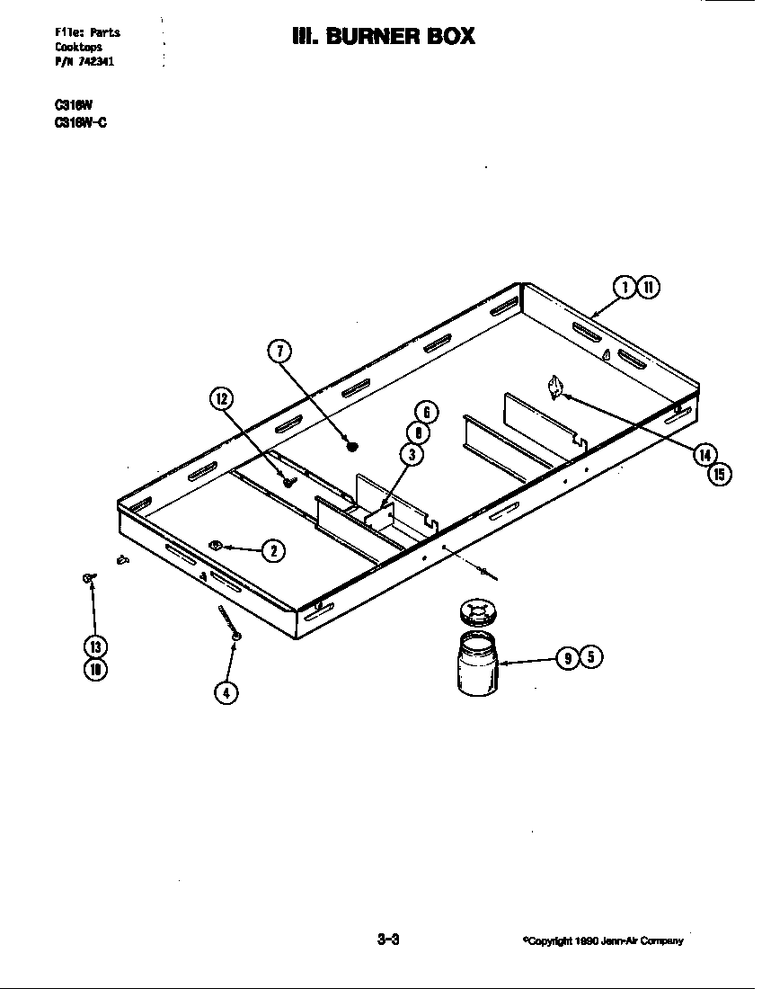 Jenn-Air C316W burner box (c316w) (c316w) diagram