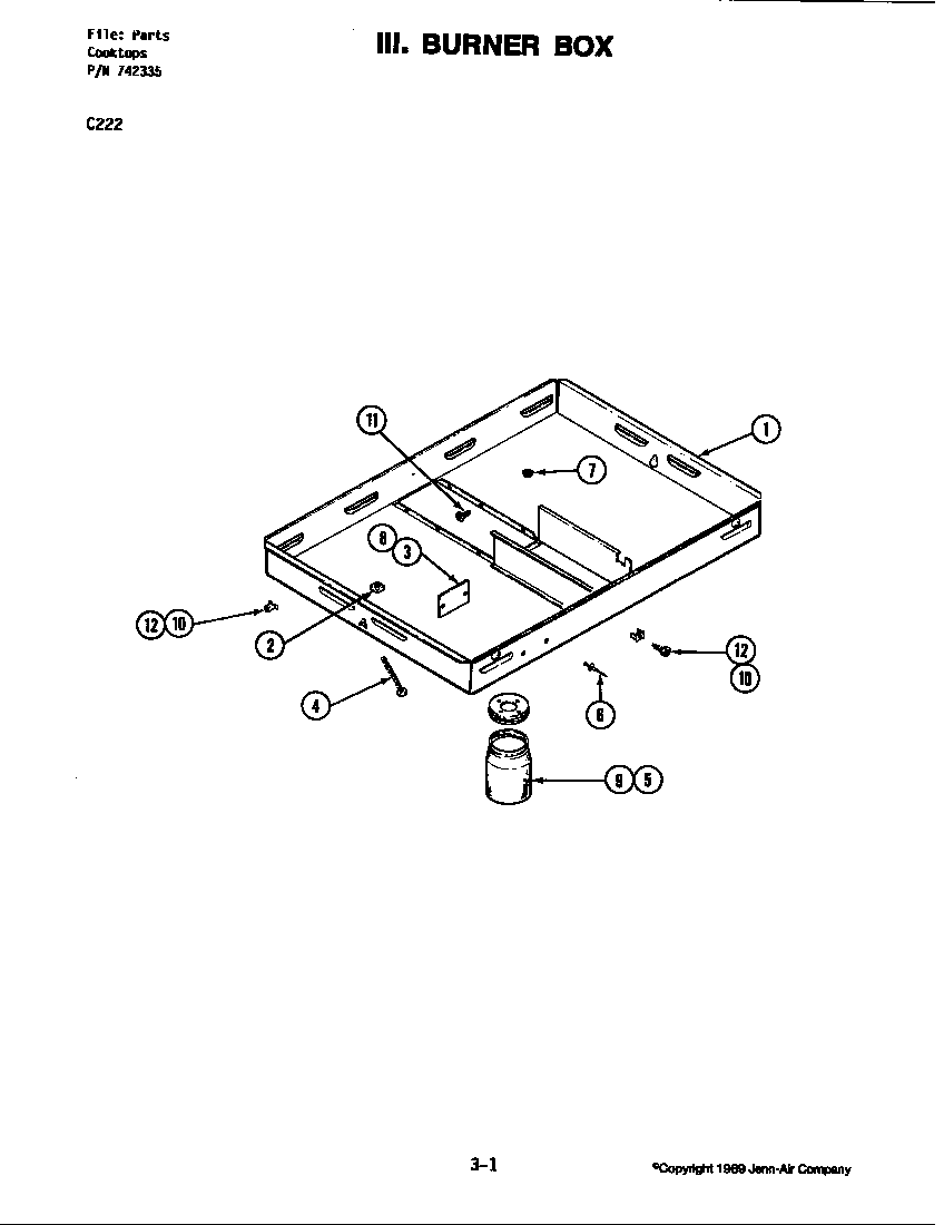 Jenn-Air C116 top assembly diagram
